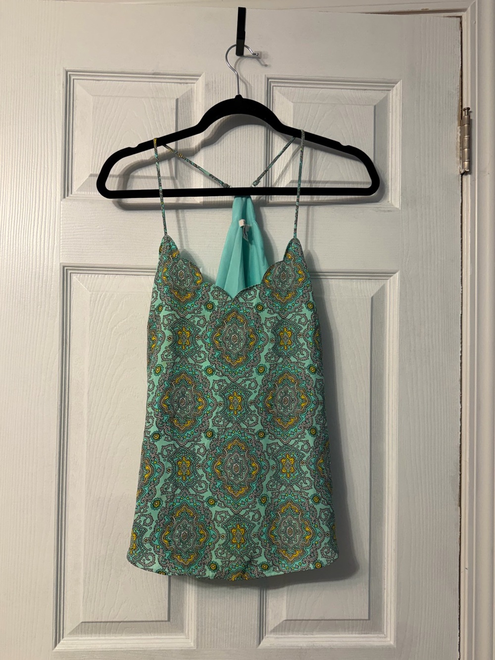 j crew paisley printed cami with scalloped edge size 0